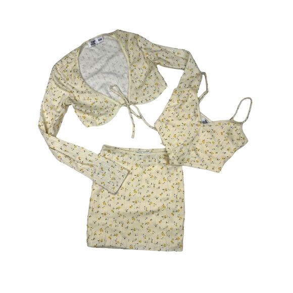 Tiger Mist - Cami, Mini & Long Sleeve Floral Set in Lemon - Picture 1 of 2
